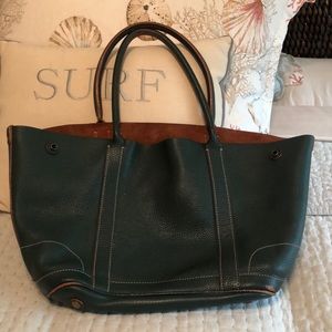 J. Crew • Green Leather Tote